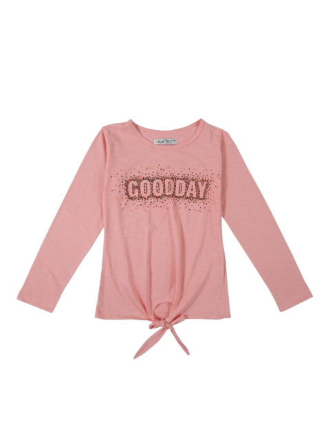 

Palm Tree Girls Pink Solid Top