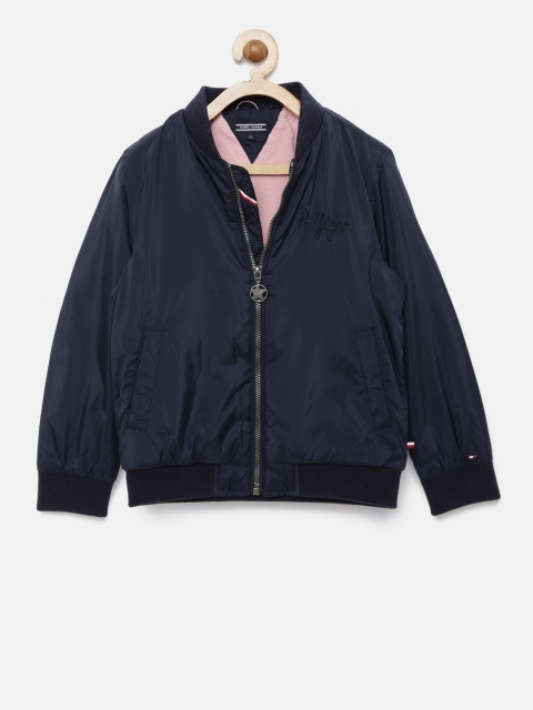 

Tommy Hilfiger Girls Navy Blue Solid Bomber