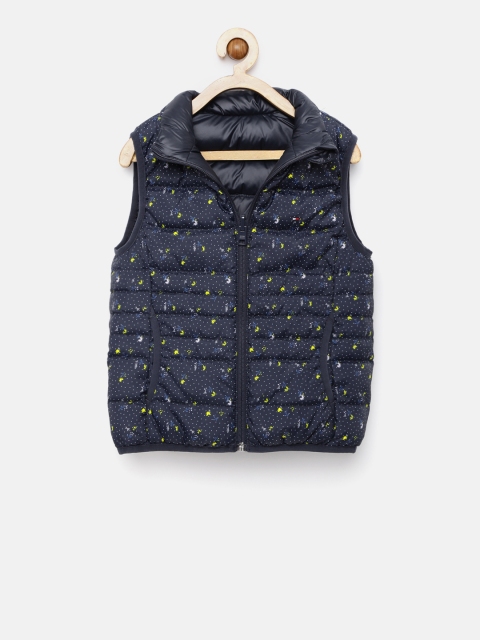 

Tommy Hilfiger Girls Navy Blue Solid Quilted Jacket