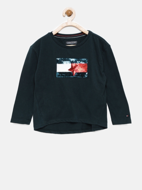 

Tommy Hilfiger Girls Navy Blue Sequinned T-shirt