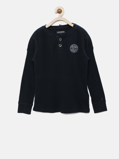 

Tommy Hilfiger Boys Navy Henley T-shirt, Navy blue