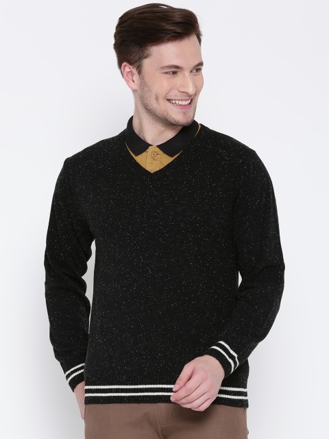 

People Men Black Solid Sweater