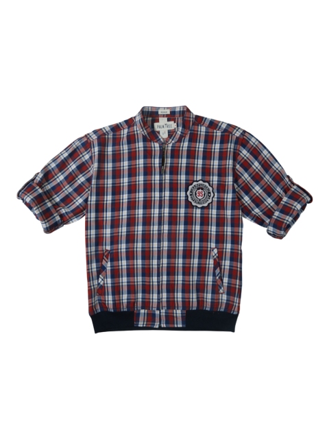 

Palm Tree Boys Red & Blue Regular Fit Checked Casual Shirt