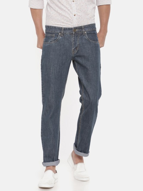 

People Men Navy Blue Relaxed Fit Mid-Rise Clean Look Jeans