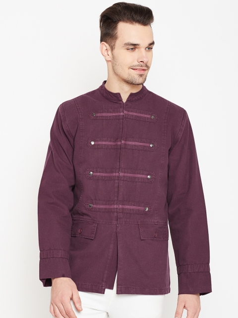 

People Men Burgundy Solid Tailored Jacket