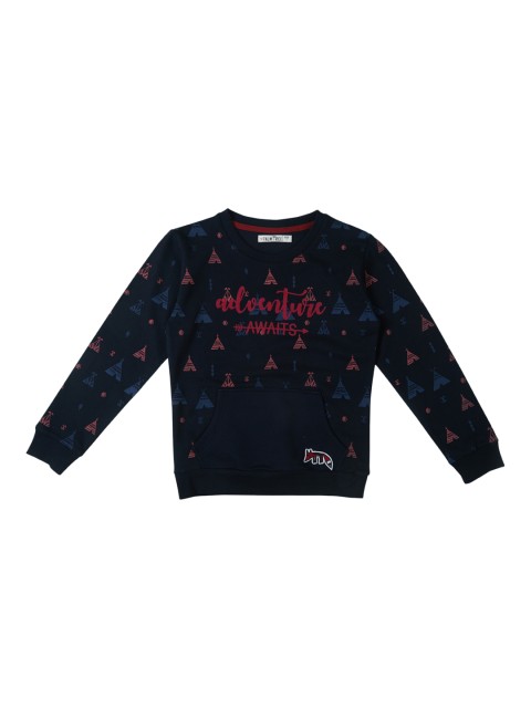 

Palm Tree Girls Navy Blue Printed Sweatshirt