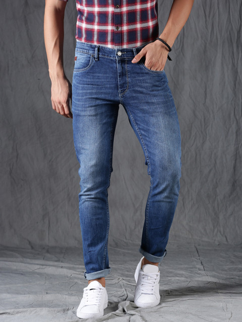 

WROGN Men Blue Slim Fit Mid-Rise Clean Look Stretchable Jeans