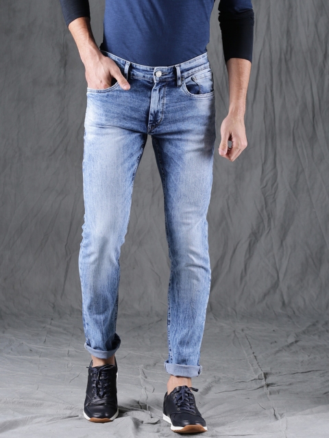 

WROGN Men Blue Slim Fit Mid-Rise Clean Look Stretchable Jeans