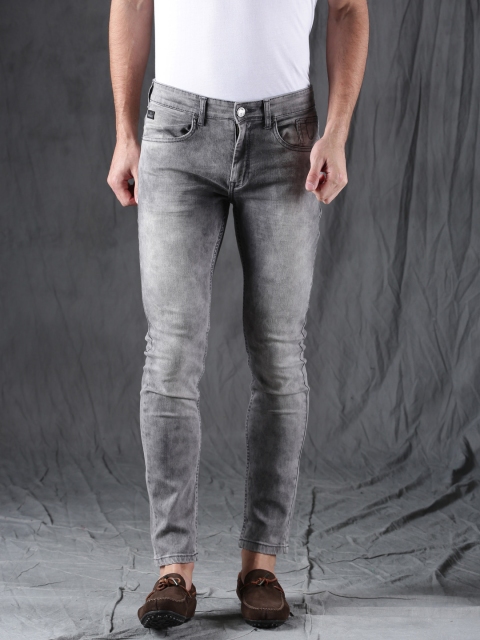 

WROGN Men Grey Slim Fit Mid-Rise Clean Look Stretchable Jeans