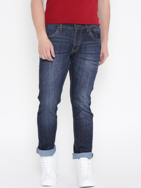 

WROGN Men Navy Blue Slim Fit Mid-Rise Clean Look Stretchable Jeans