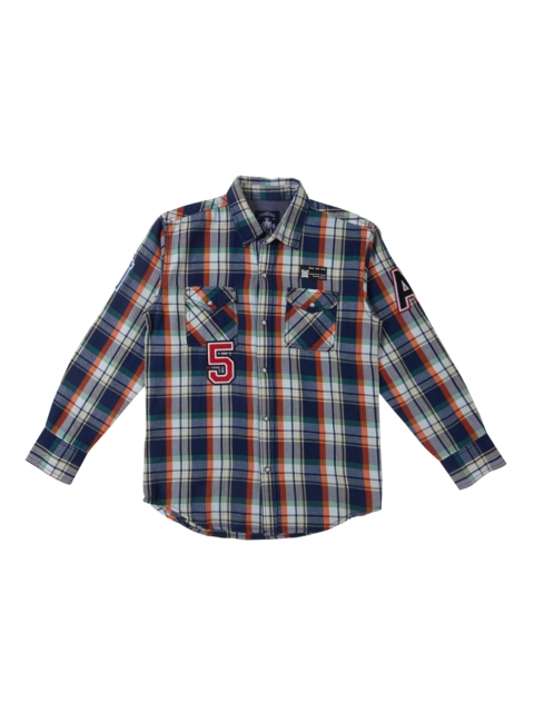 

Gini and Jony Boys Blue & White Regular Fit Checked Casual Shirt
