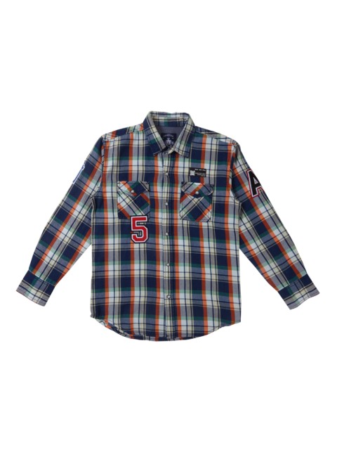 

Gini and Jony Boys Blue & White Regular Fit Checked Casual Shirt