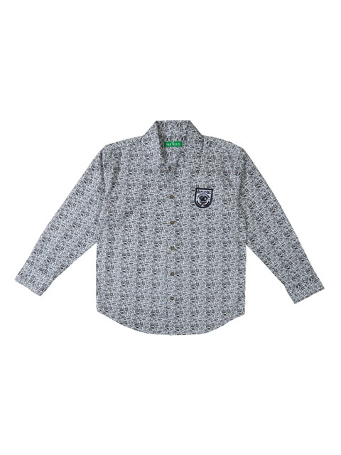 

Palm Tree Boys Black & White Regular Fit Printed Casual Shirt