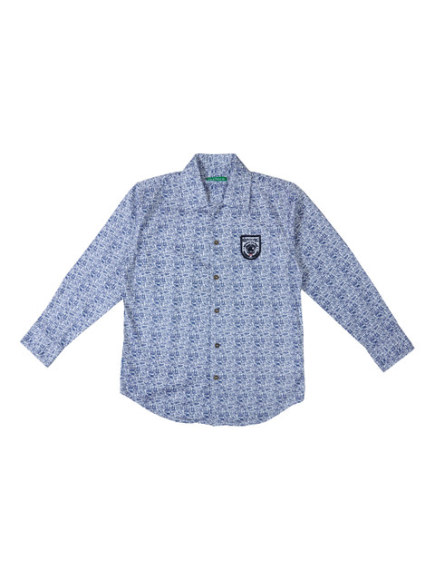 

Palm Tree Boys Blue Standard Regular Fit Printed Casual Shirt