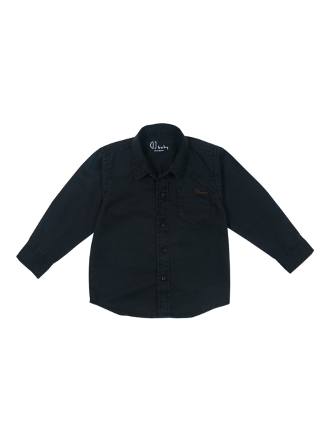 

Gini and Jony Boys Black Standard Regular Fit Solid Casual Shirt