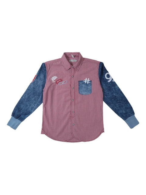 

Palm Tree Boys Red & White Regular Fit Solid Casual Shirt