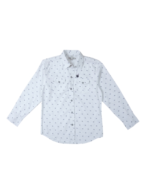 

Palm Tree Boys White Standard Regular Fit Printed Casual Shirt