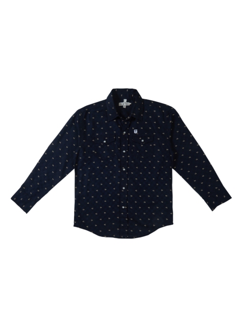 

Palm Tree Boys Blue Standard Regular Fit Printed Casual Shirt