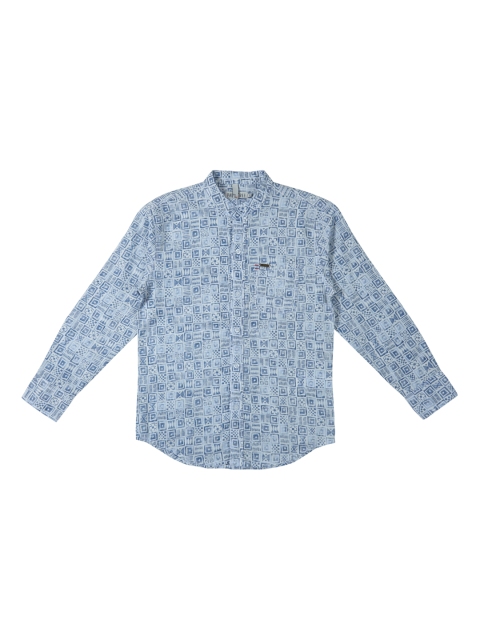 

Palm Tree Boys Blue Standard Regular Fit Printed Casual Shirt