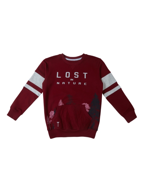 

Palm Tree Boys Maroon Printed Sweatshirt