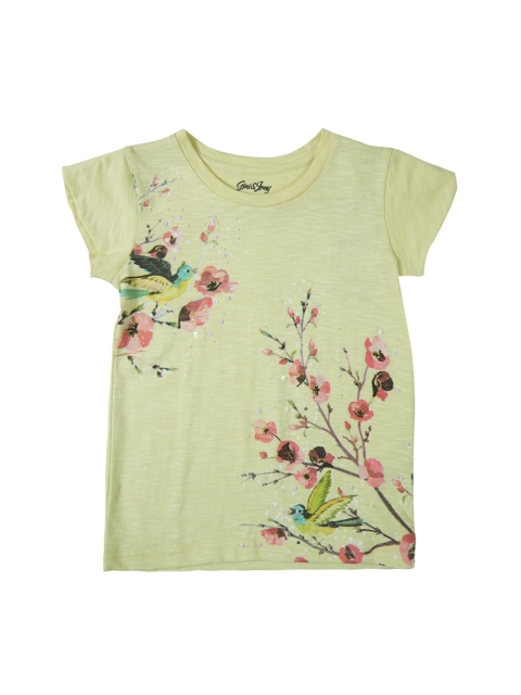 

Gini and Jony Girls Green Printed Top