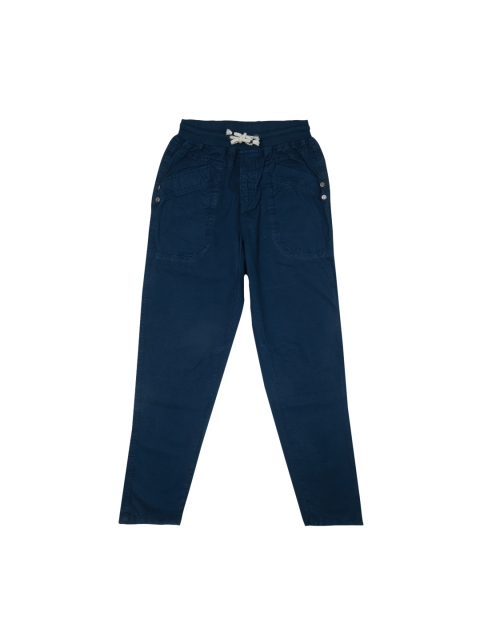 

Palm Tree Boys Blue Regular Fit Solid Casual Trousers