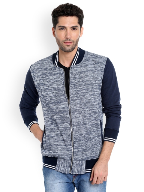 

Campus Sutra Men Blue Solid Bomber