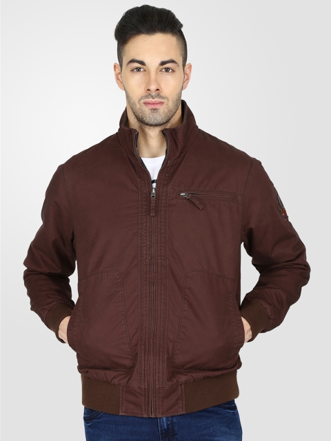 

t-base Men Brown Solid Bomber Jacket