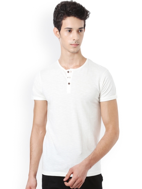 

People Men Off-White Self-Design Henley Neck T-shirt