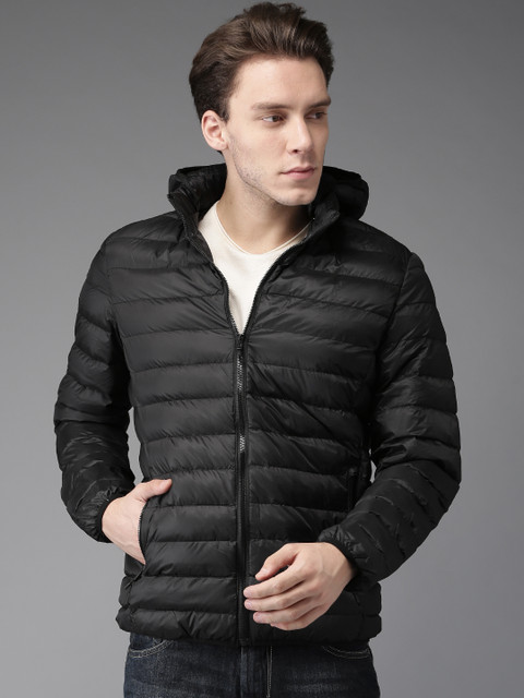 

HERE&NOW Men Black Solid Jacket