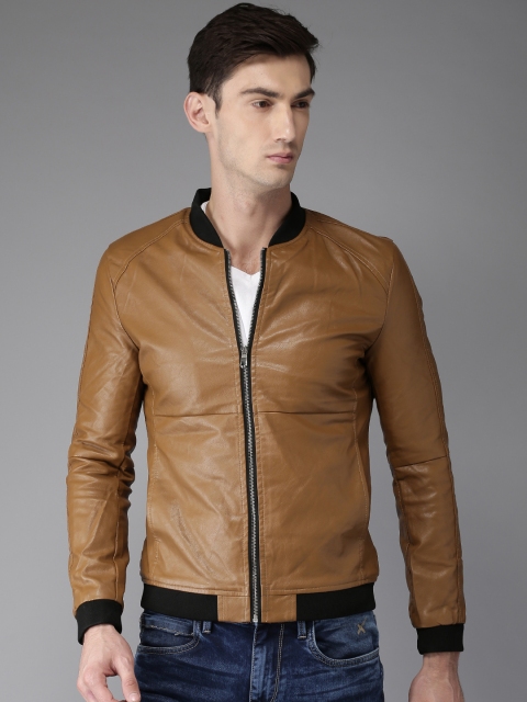 

Moda Rapido Men Tan Brown Solid Bomber