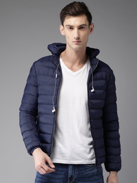 

Moda Rapido Men Navy Blue Solid Puffer Jacket