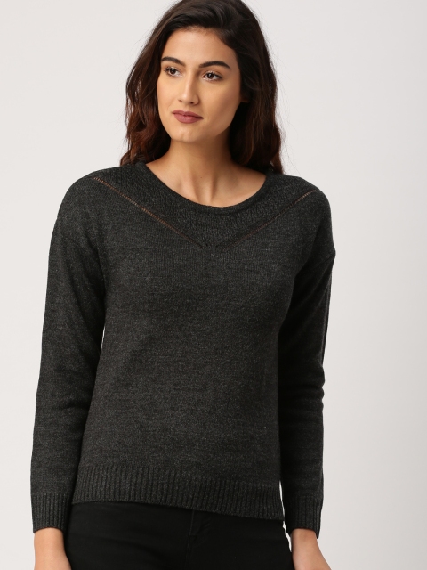 

Ms.Taken by Kriti Sanon Women Charcoal Grey Solid Pullover