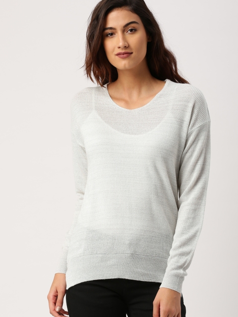 

Ms.Taken by Kriti Sanon Women Silver-Toned Self Design Pullover