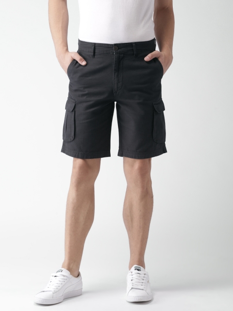 

Mast & Harbour Men Navy Blue Solid Regular Fit Cargo Shorts