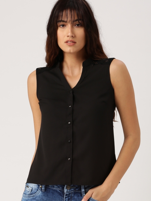 

Ms.Taken by Kriti Sanon Women Black Solid Shirt Style Top