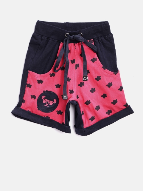 

Sweet Dreams Girls Pink & Navy Printed Shorts