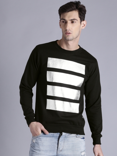 

Kook N Keech Men Black & Silver-Toned Printed Sweatshirt