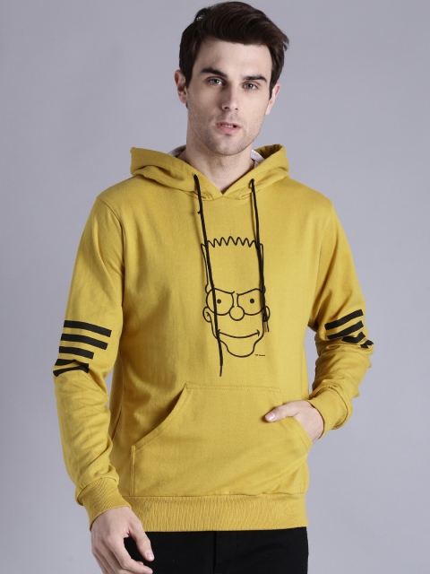 

Kook N Keech Men Mustard Yellow Printed Sweatshirt