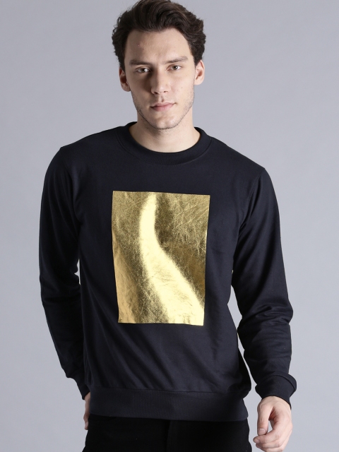 

Kook N Keech Men Navy Printed Sweatshirt, Navy blue