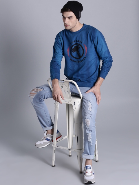 

Kook N Keech Marvel Men Blue Printed Sweatshirt