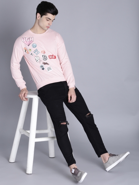 

Kook N Keech Men Pink Printed Sweatshirt