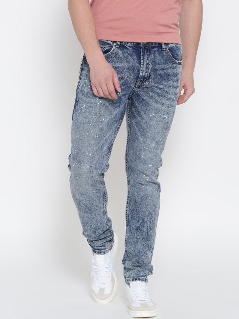 

FOREVER 21 Men Blue Mid-Rise Clean Look Stretchable Jeans