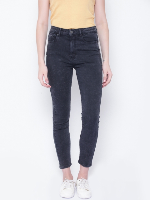 

FOREVER 21 Women Black Mid-Rise Clean Look Stretchable Jeans