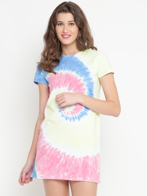 

FOREVER 21 Women Multicoloured Dyed T-shirt Dress, Multi