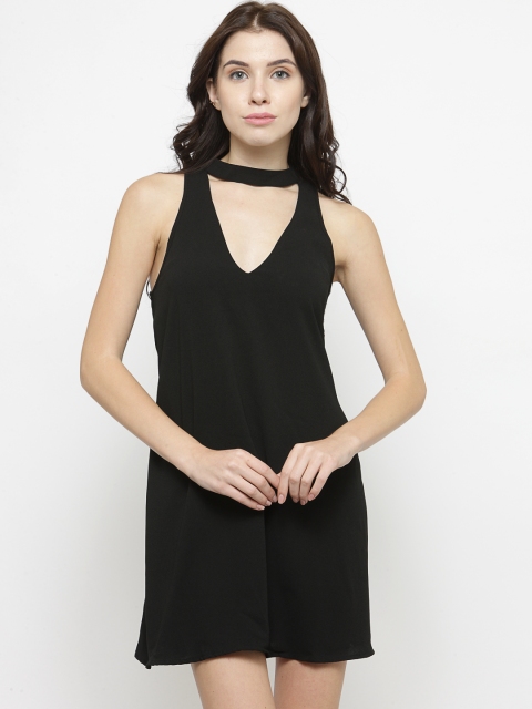 

FOREVER 21 Women Black Solid A-Line Dress