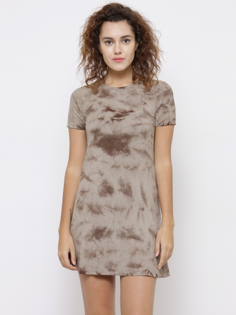 

FOREVER 21 Women Olive Green Printed A-Line Dress