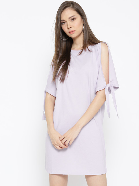 

FOREVER 21 Women Mauve Solid Sheath Dress