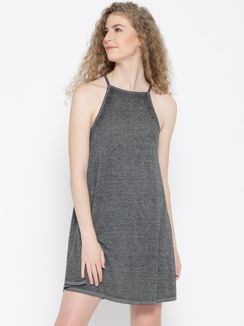

FOREVER 21 Women Charcoal Solid A-Line Dress