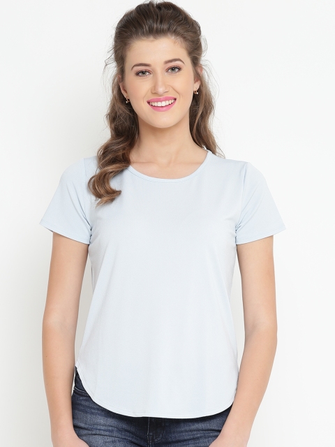 

FOREVER 21 Women Blue Solid Top